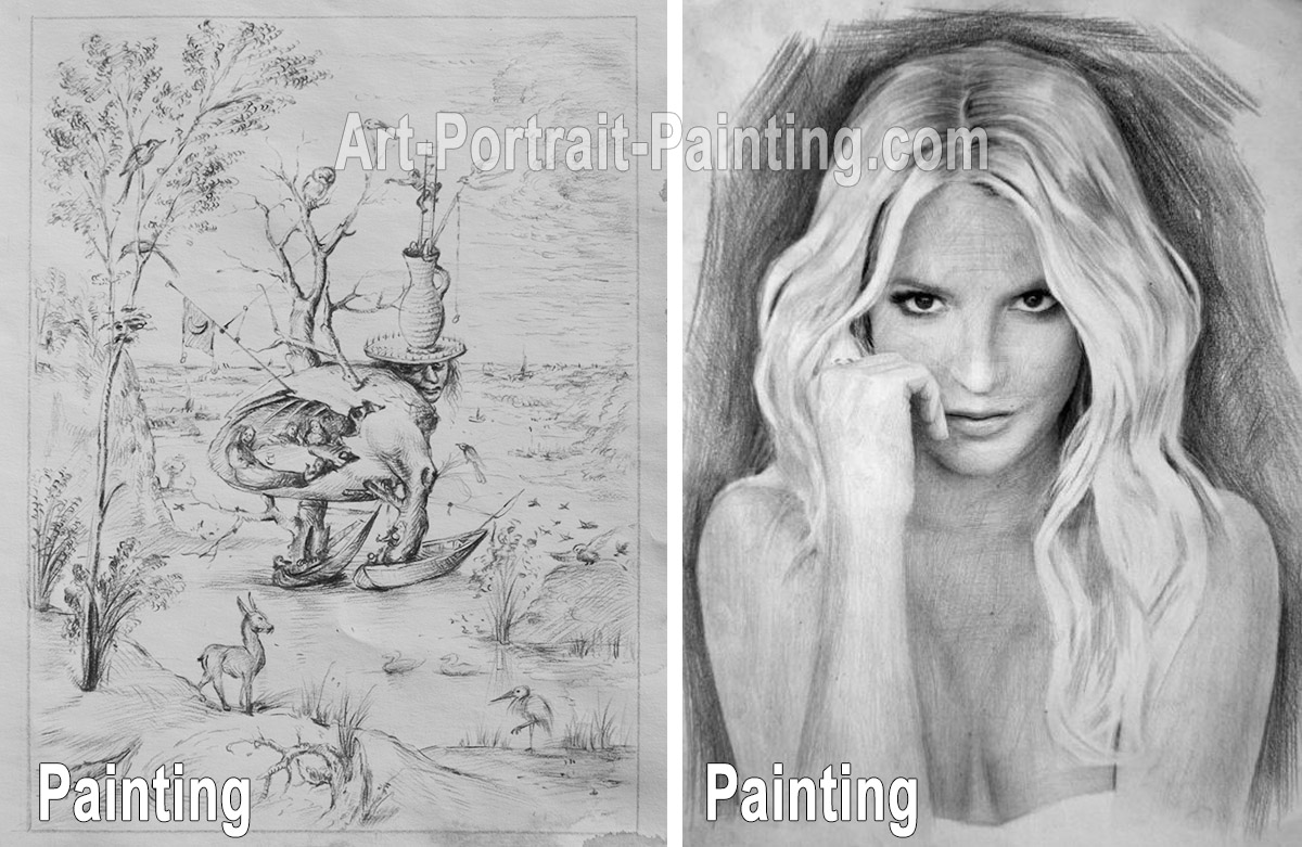 Custom Portrait painting By Pencil